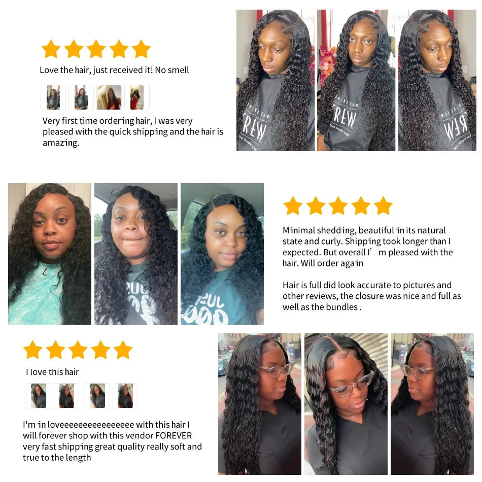 Cambodian Raw Virgin Hair Bundles - Deep Wave Human Hair Extensions.
