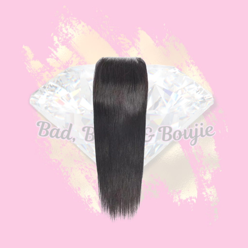 4.5" x 4.5" Straight Free Parted Lace Closure Natural Black.