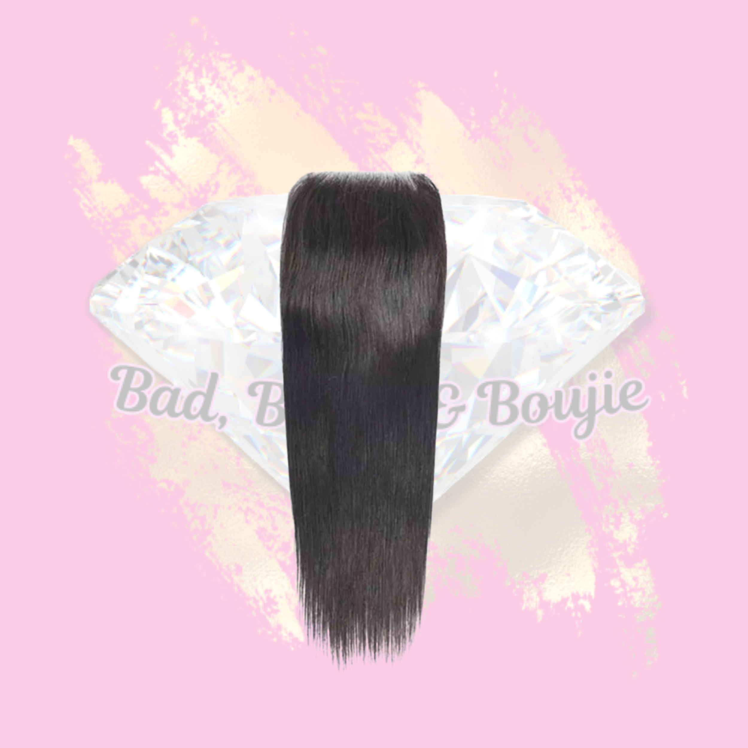 4.5" x 4.5" Straight Free Parted Lace Closure Natural Black.