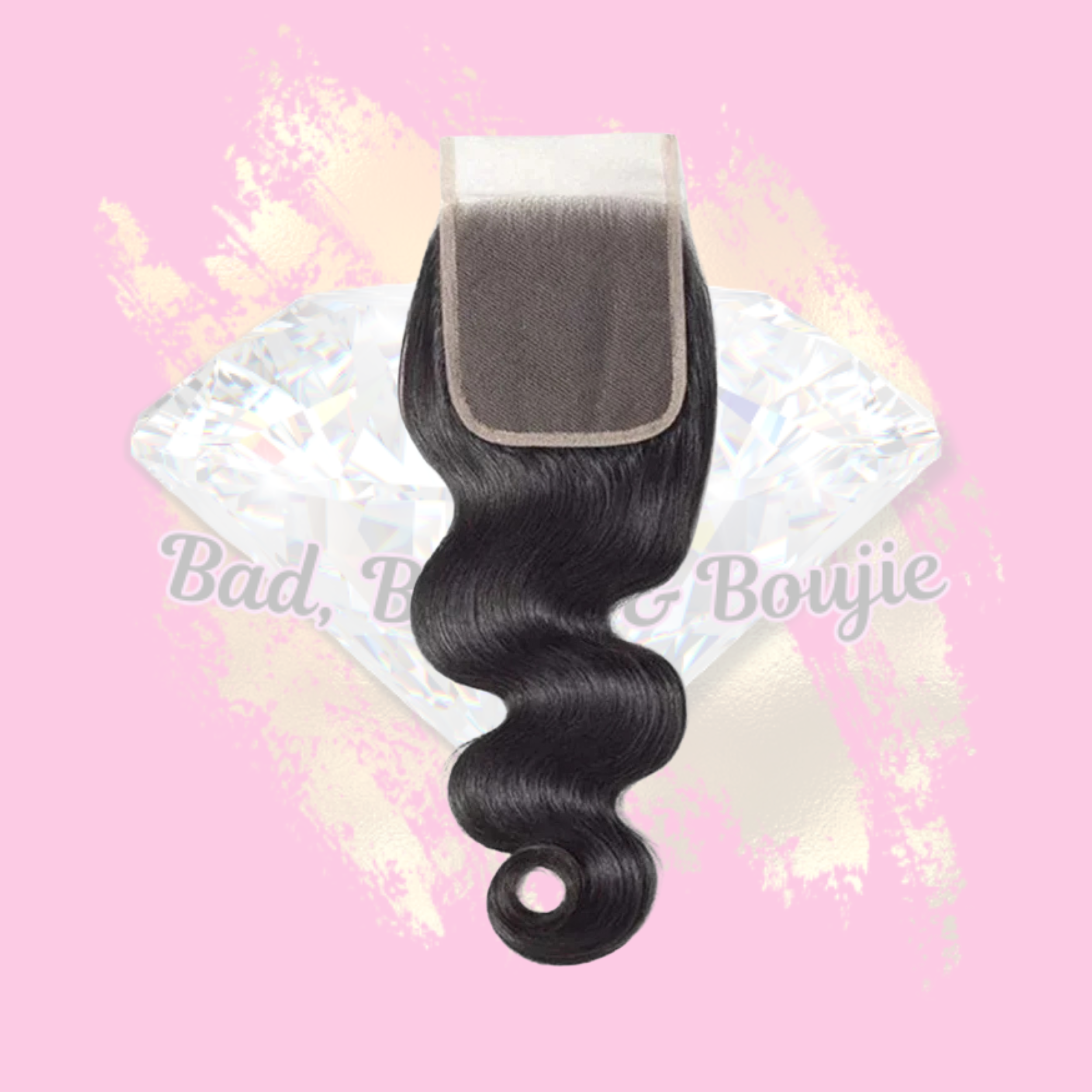 5" x 5" HD Body Wave Free Parted Lace Closure Natural Black.