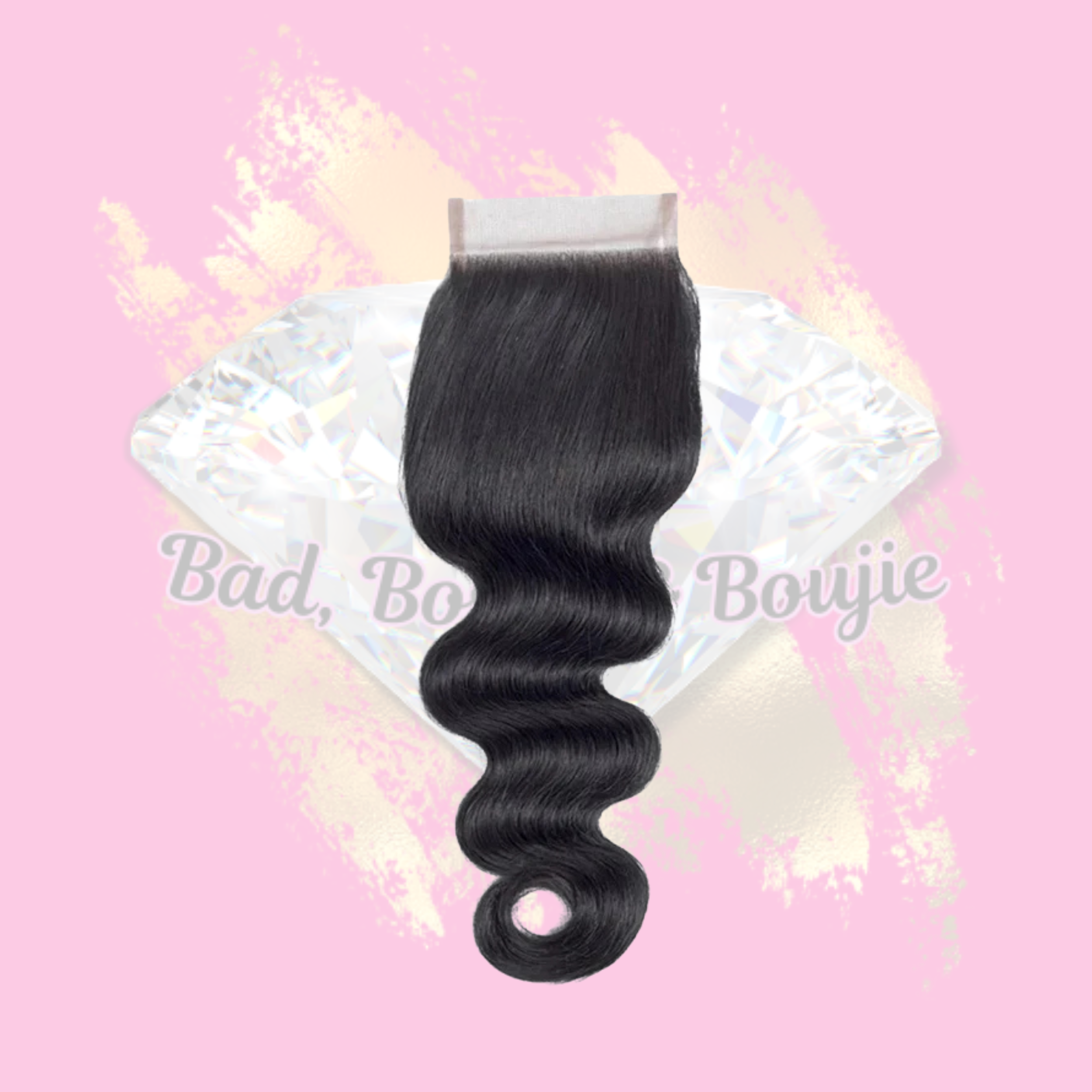 5" x 5" HD Body Wave Free Parted Lace Closure Natural Black.