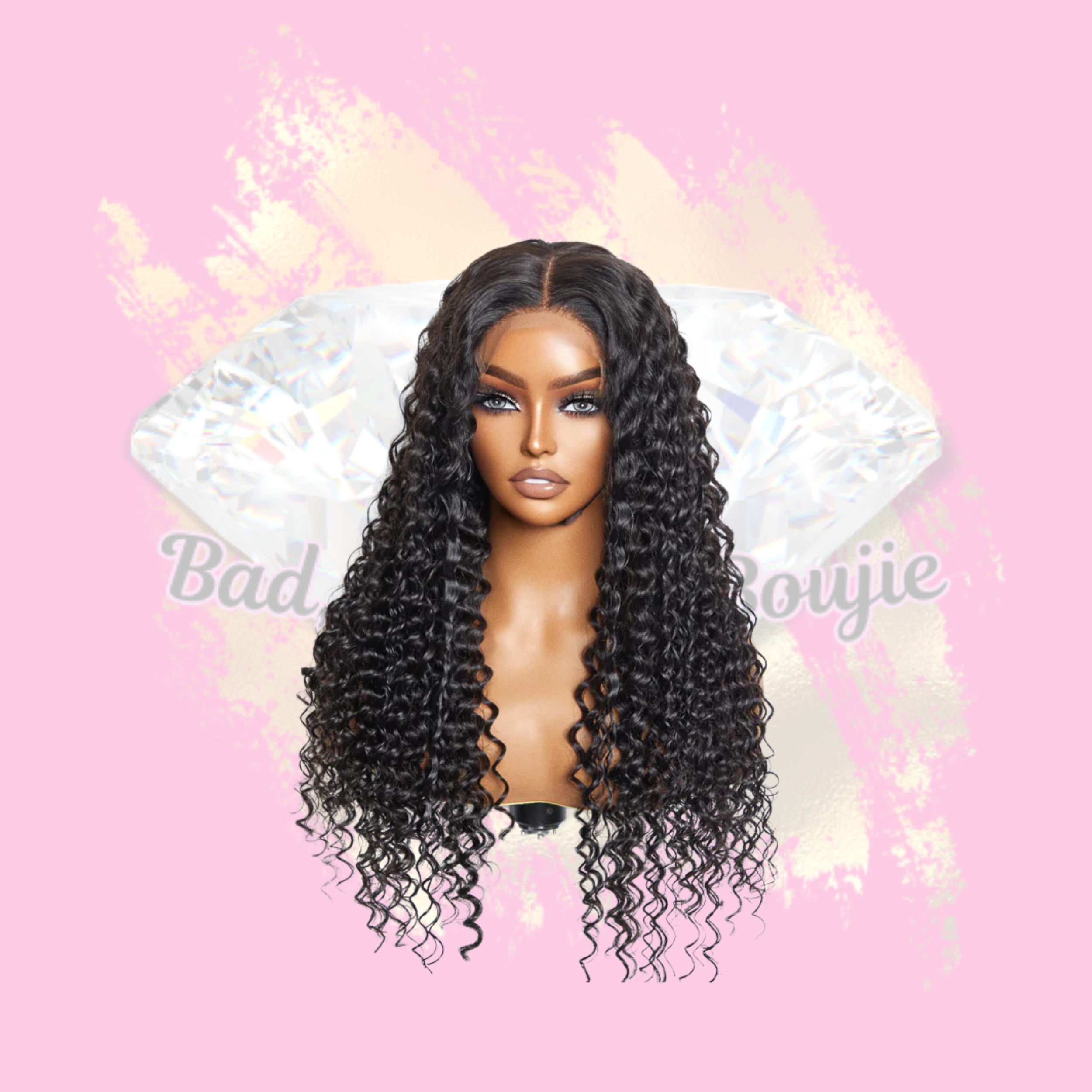 5x5 Glueless Lace Deep Wave Wig.